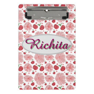 Custom and Personalised watercolor floral Mini Clipboard