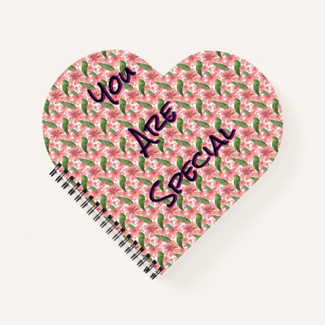 Custom and personalised watercolor floral  notebook (Front)