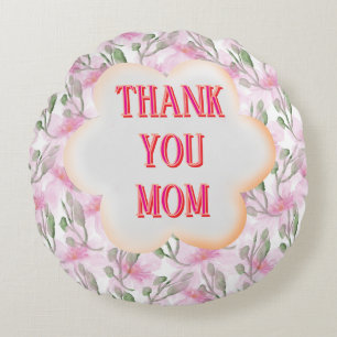 Custom and Personalised watercolor floral pattern Round Cushion