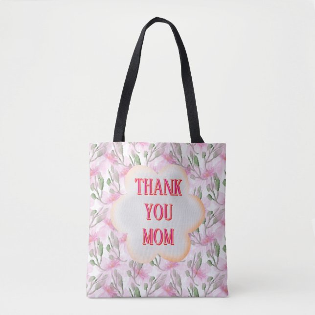 Custom and Personalised watercolor floral pattern  Tote Bag (Front)