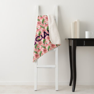 Custom and personalised watercolor floral  sherpa blanket