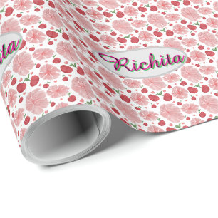 Custom and Personalised watercolor floral Wrapping Paper