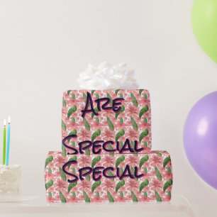 Custom and personalised watercolor floral  wrapping paper