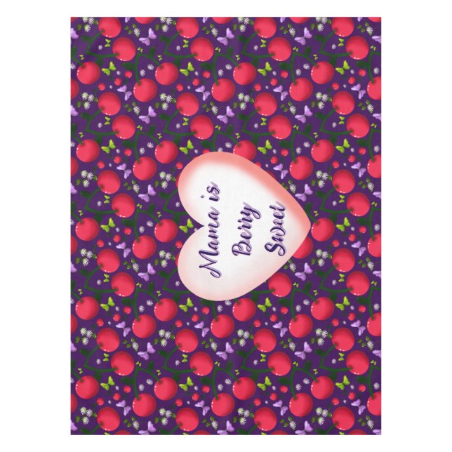 Custom and personalized Cute Cherry Butterfly  Tablecloth (Front)