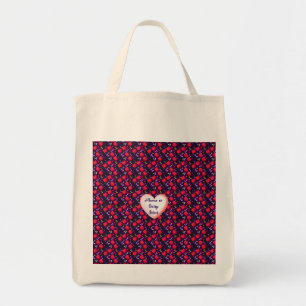 Custom and personalized Cute Cherry Butterfly  Tote Bag