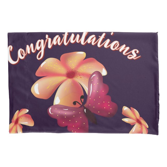 Custom and personalized floral Butterfly Pattern  Pillowcase (Front)