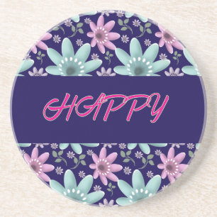 Custom and personalized floral Ping Pong Paddle Coaster