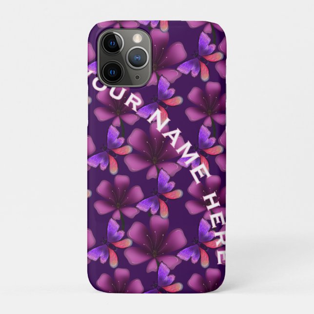 Custom and personalized floral Spiral Notebook Case-Mate iPhone Case (Back)