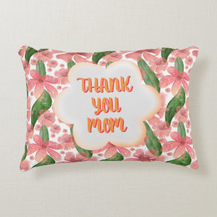 Custom and personalized Thank You Mom Watercolor Decorative Cushion