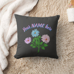 Custom and personalized watercolor floral gift   cushion