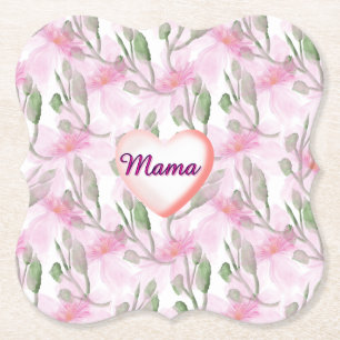 Custom and Personalized  watercolor floral gift  Paper Coaster
