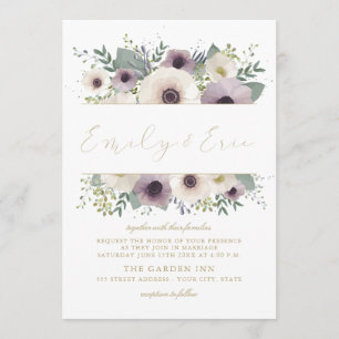 Custom Anemone Bouquet Wedding Invitation