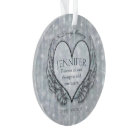 Custom Angel Heart and Wings Memorial
