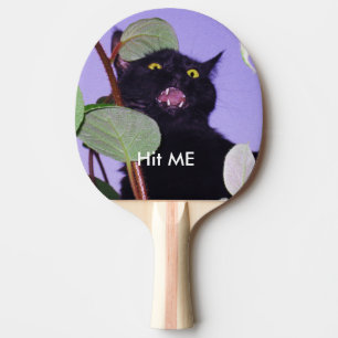 Custom Angry Halloween black cat Ping Pong Paddle