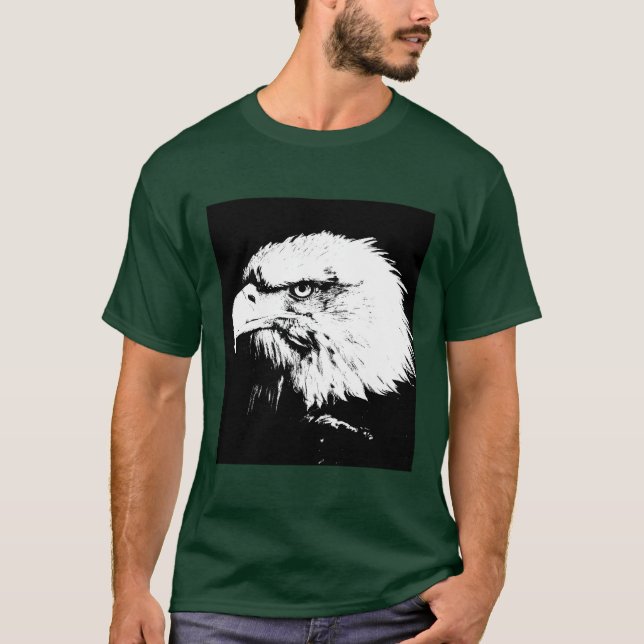 Custom Animal Eagle Face Men's Modern Template T-Shirt (Front)