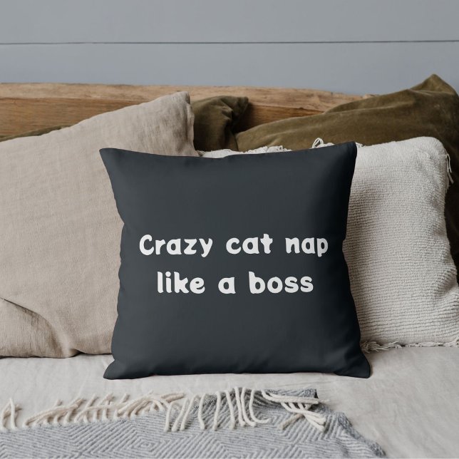 Custom Animal Pet Cat Lover Funny Quote Deep Teal Cushion (Creator Uploaded)