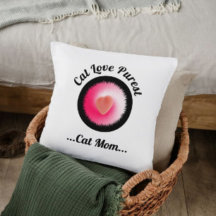Custom Animal Pet Cat Lovers Quote Black And White Cushion