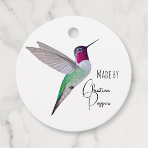 Custom Anna's Hummingbird Favour Tags