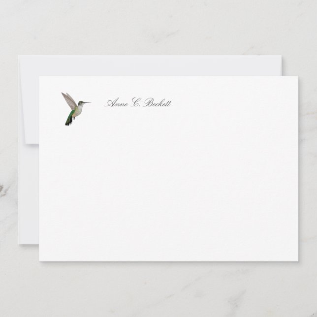 Custom Anna's Hummingbird Note Card (Front)
