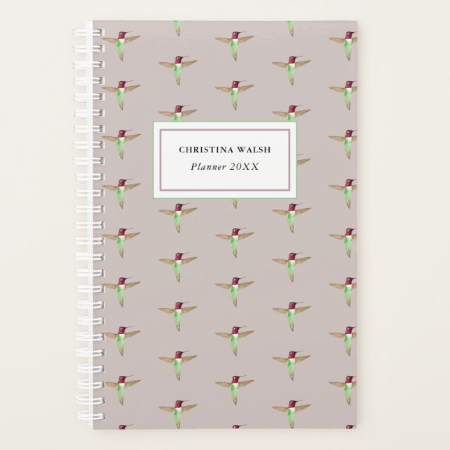 Custom Anna's Hummingbird Planner (Front)