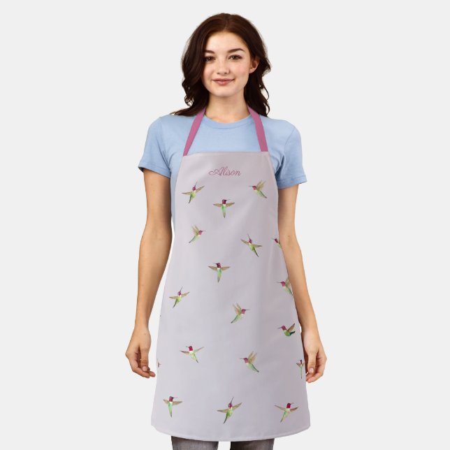 Custom Anna's Hummingbirds Apron (Worn)