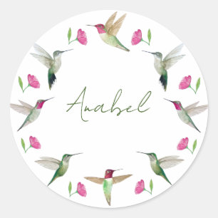 Custom Anna's Hummingbirds  Classic Round Sticker