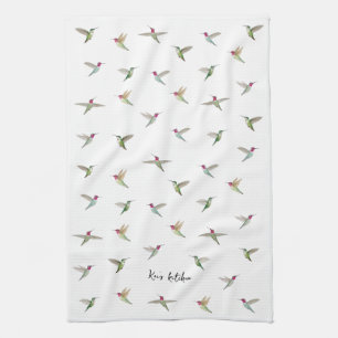 Custom Anna's Hummingbirds Tea Towel