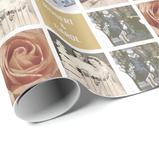 Custom Anniversary 51-Photo Collage Gift Wrapping Paper (Roll Corner)