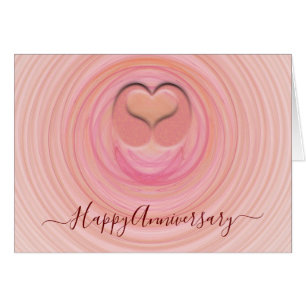 Custom Anniversary Blush Pink Abstract 3D Heart
