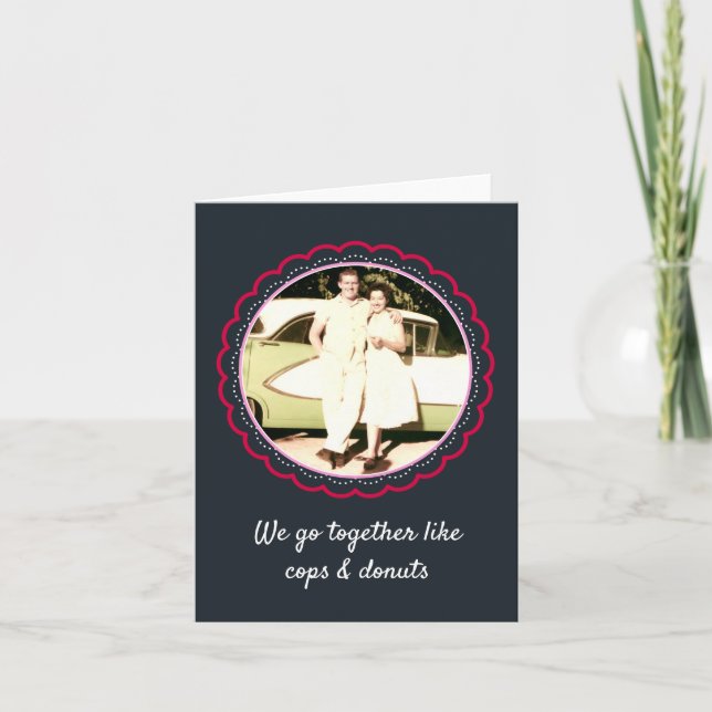 Custom Anniversary / Cops & Doughnuts Holiday Card (Front)