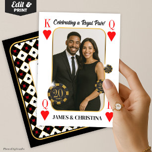 Custom Anniversary Invite, Poker Casino Party Invitation