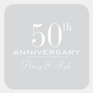 Custom Anniversary modern stylish minimalist Square Sticker