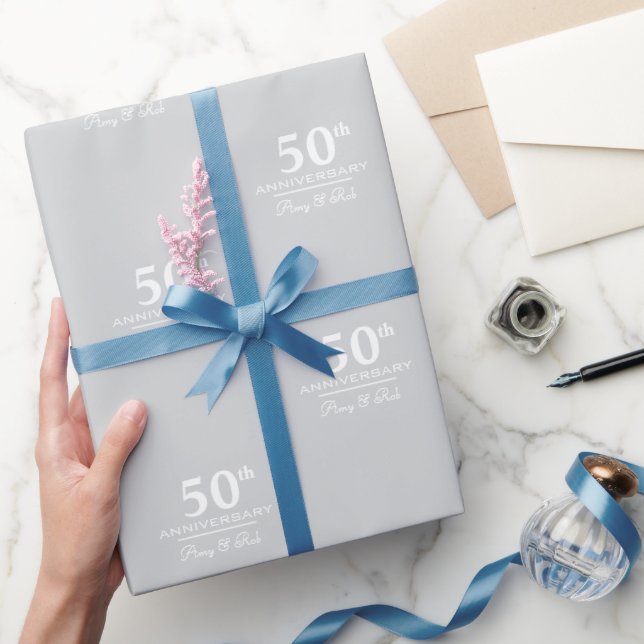 Custom Anniversary modern stylish minimalist Wrapping Paper (Gifting)