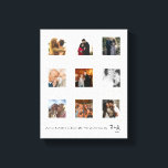 Custom Anniversary Photo Collage Frame Canvas Print<br><div class="desc">Celebrate your love story with our Custom Anniversary Photo Collage Frame. This beautifully personalised keepsake showcases your favourite memories together, perfect for a wedding anniversary, engagement, or special milestone. Customise with your own photos and personalised text to create a heartfelt gift that will be cherished for years. Printed on premium...</div>