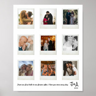 Custom Anniversary Photo Collage Frame Poster