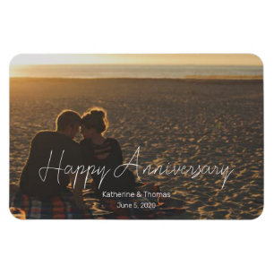 Custom Anniversary Photo Personalised text modern  Magnet