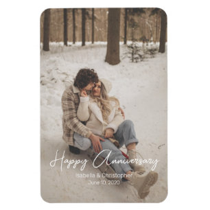 Custom Anniversary Photo Personalised text modern  Magnet