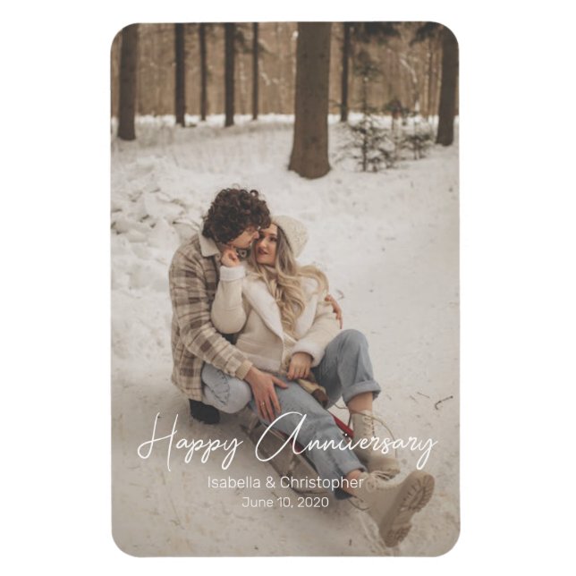 Custom Anniversary Photo Personalised text modern  Magnet (Vertical)
