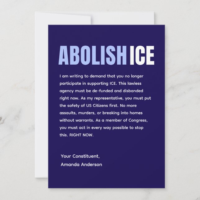 Custom Anti ICE Political Postcard (Front)