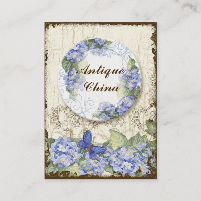 Custom Antique China Shoppe Elegant Business Cards (Front)