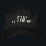Custom Any Year Milestone Birthday Hat - 40th<br><div class="desc">It's always fun to have something to remember a milestone birthday with. This hat can be customised for any year.</div>