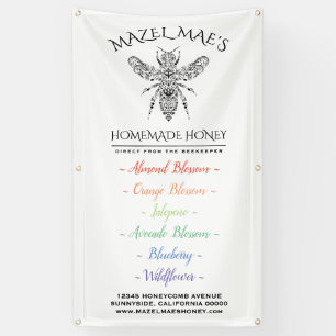 Custom Apiary Honey Flavours Menu Banner