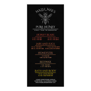 Custom Apiary Honey Menu