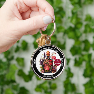 Custom Apothecary Recovery Milestone Gift Key Ring
