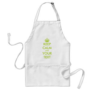 Custom apple green keep calm and your text apron