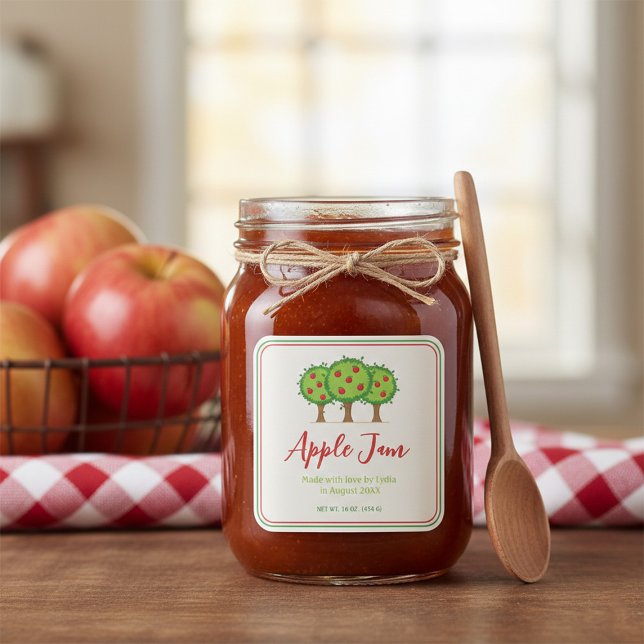 Custom Apple Jam Homemade with Love Square  Sticker (Creator Uploaded)