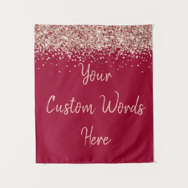 Custom Apple Rose Gold Birthday Party Photo Booth Tapestry (Front)