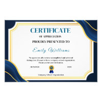 Custom Appreciation Achievement Gold Certificate P