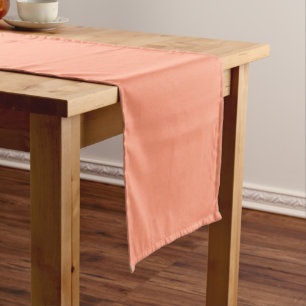 Custom Apricot Solid Colour Blank Template Elegant Long Table Runner