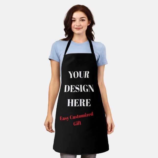 Custom Apron, Upload Your Design Personalised Gift Apron (Worn)